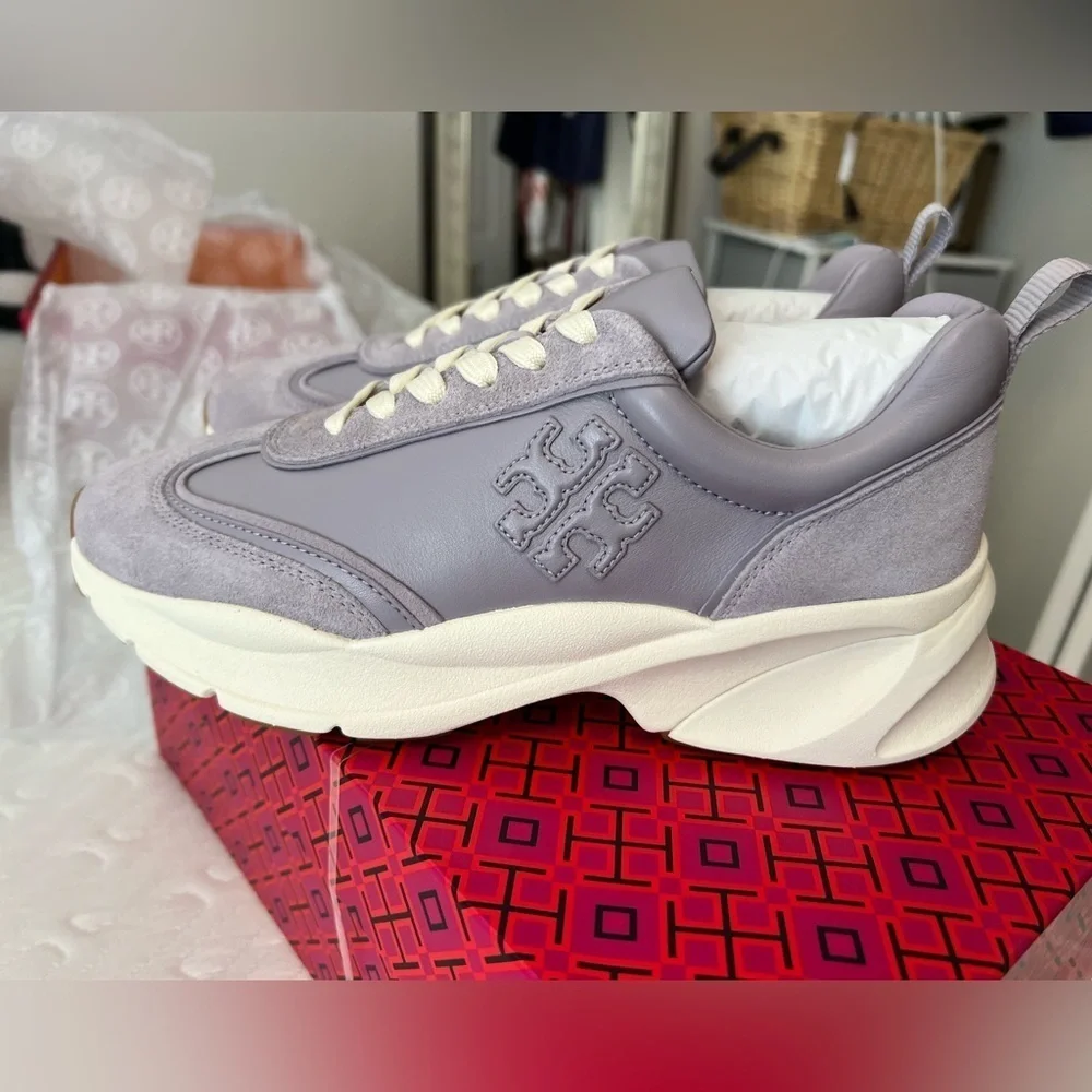 NIB Tory Burch Good Luck Trainer Spring Lavender - size 8
